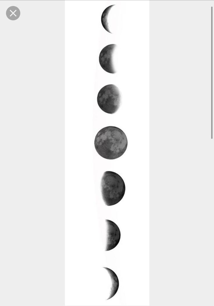 four phases of the moon are shown in black and white, with one half showing