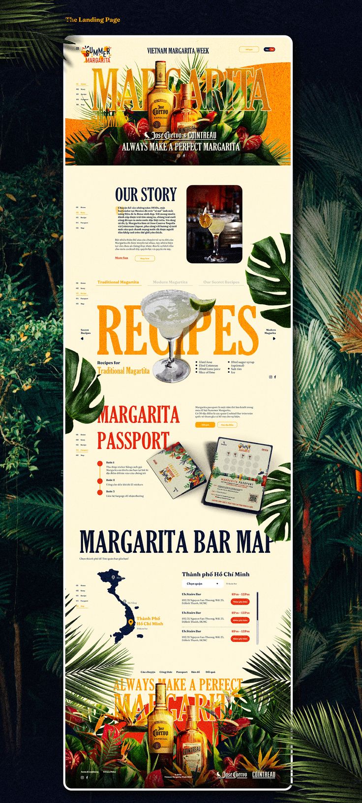 the menu for margarita bar ma is displayed in front of palm trees and other tropical plants