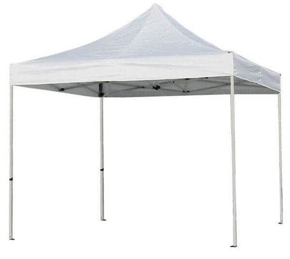 a white tent with the top open