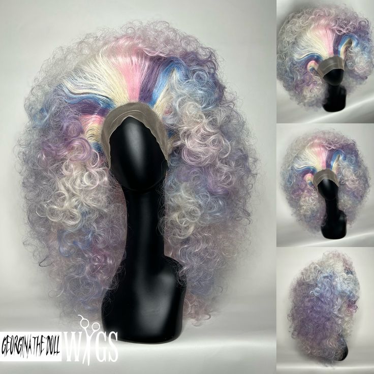 🪩Disco Heaven🪩 *This item is styled using a 13x3 lace front wig with a large stretch cap, a smaller cap size can be used upon request  *Will ship with a styrofoam wig head & package will be insured  *Turnaround/production timeframe is 2-3 months due to high demand *Custom color/style inquires must be approved prior to ordering, please email georginathedollwigs@gmail.com or message me privately on social media  🚨ALL SALES ARE FINAL🚨 No refunds, returns or exchanges due to resale/sanitary reas Wig Head, Wig Styling, Purple Wig, Custom Wigs, Head Shapes, Crazy Hair, Wig Styles, Great Hair, Lace Front Wig