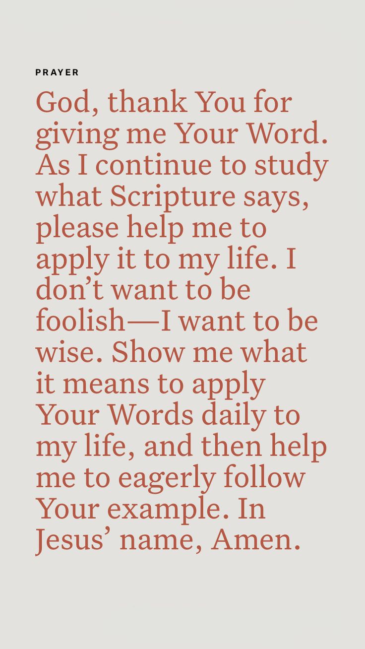 an image of a prayer with the words, god, thank you for giving me your word as i continue to study what scripture