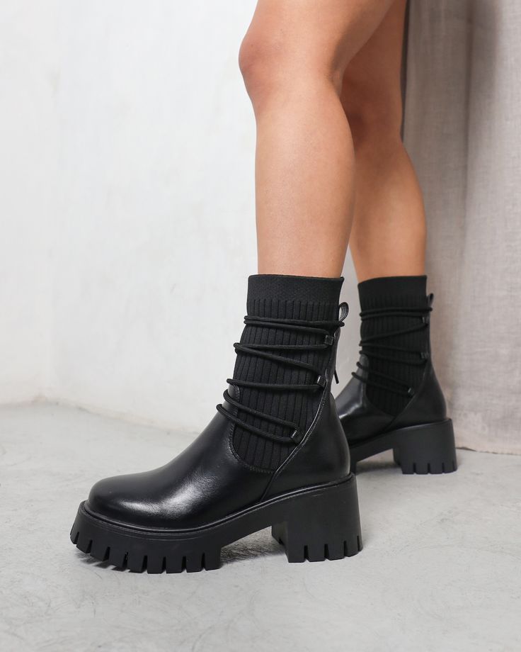 Just as essential as a classic LBD, our Bance black boots are a must-have for your shoe options. With a chunky sole design, lace-up detailing and PU finish, we love teaming these with an off-duty co-ord for an effortlessly edgy look.  - Faux leather upper - Model wears UK 6 / EU 39 / US 8 - Fits true to size Clothing Guide, Women's Heels, Edgy Look, Heels Shoes, Co Ord, Womens Heels, Fall Fashion, Lace Detail, Black Boots