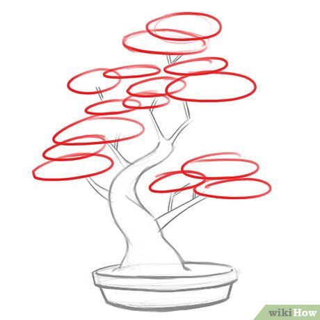 a drawing of a potted plant with circles on it's top and bottom