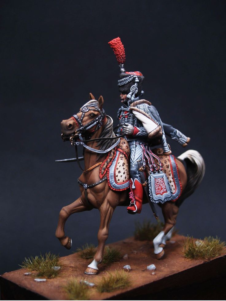 Metal Modeles 54MM ,3th Hussards 1809-1815 Painted by Alex Marios Aggelakis Napoleonic Miniatures, Scale Art, Military Figures, Military Modelling, Virtual Museum, Napoleonic Wars, Metal Models, Miniature Figures, Miniature Model