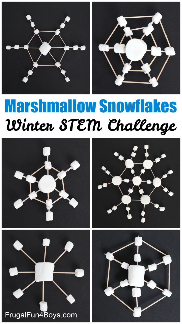 the instructions for how to make marshmallow snowflakes