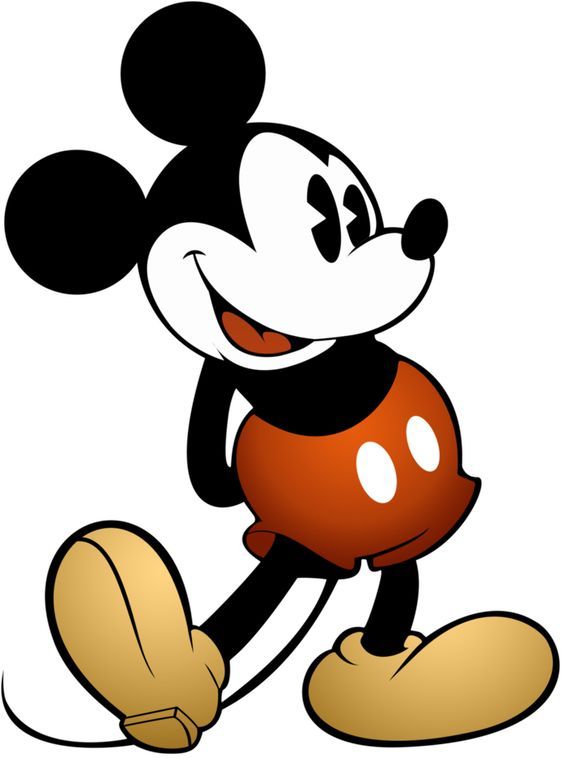 a cartoon mickey mouse is smiling for the camera