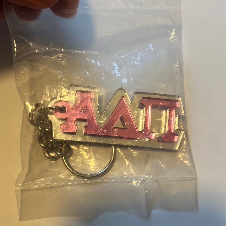 Brand New, Never Used! Pink Acrylic With Silver Trim. Greek Sorority Letters For Alpha Delta Pi [Adpi] Sorority. Alpha Delta Pi Keychain, Sorority Letters, Alpha Delta Pi, Alpha Delta, Greek Sorority, Pink Acrylic, Pink Acrylics, Sorority, Pink Ladies