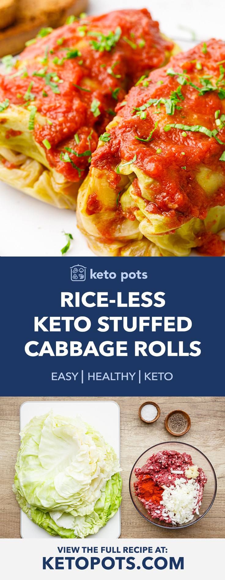 the keto - less keto stuffed cabbage rolls are ready to be eaten and served