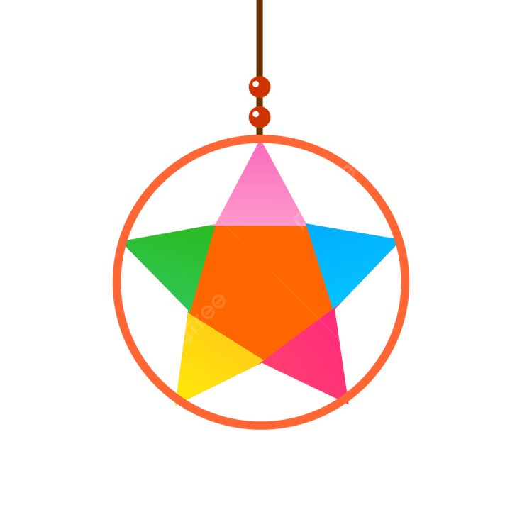 an ornament with a colorful star hanging from it