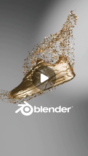 the blender logo is splashing gold into the air and it appears to be liquid