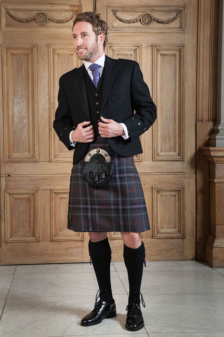 Planning a Wedding in Scotland? New Scottish Spirit Tartan Kilt to Hire from Slaters Prestige Range // Slaters Highland Hire Collection // Men in Kilts Traditional Scottish Hairstyles, Scottish Hairstyles, Scottish Guys, Scotland Kilt, Modern Kilts, Scottish Dress, Scottish Clothing, Kilt Outfits, Scottish Fashion