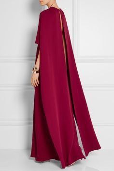 Cape Dresses, فستان سهرة, Fashion Attire, Cape Dress, Mom Dress, Gorgeous Gowns, Silk Crepe, Muslim Fashion, Evening Gowns