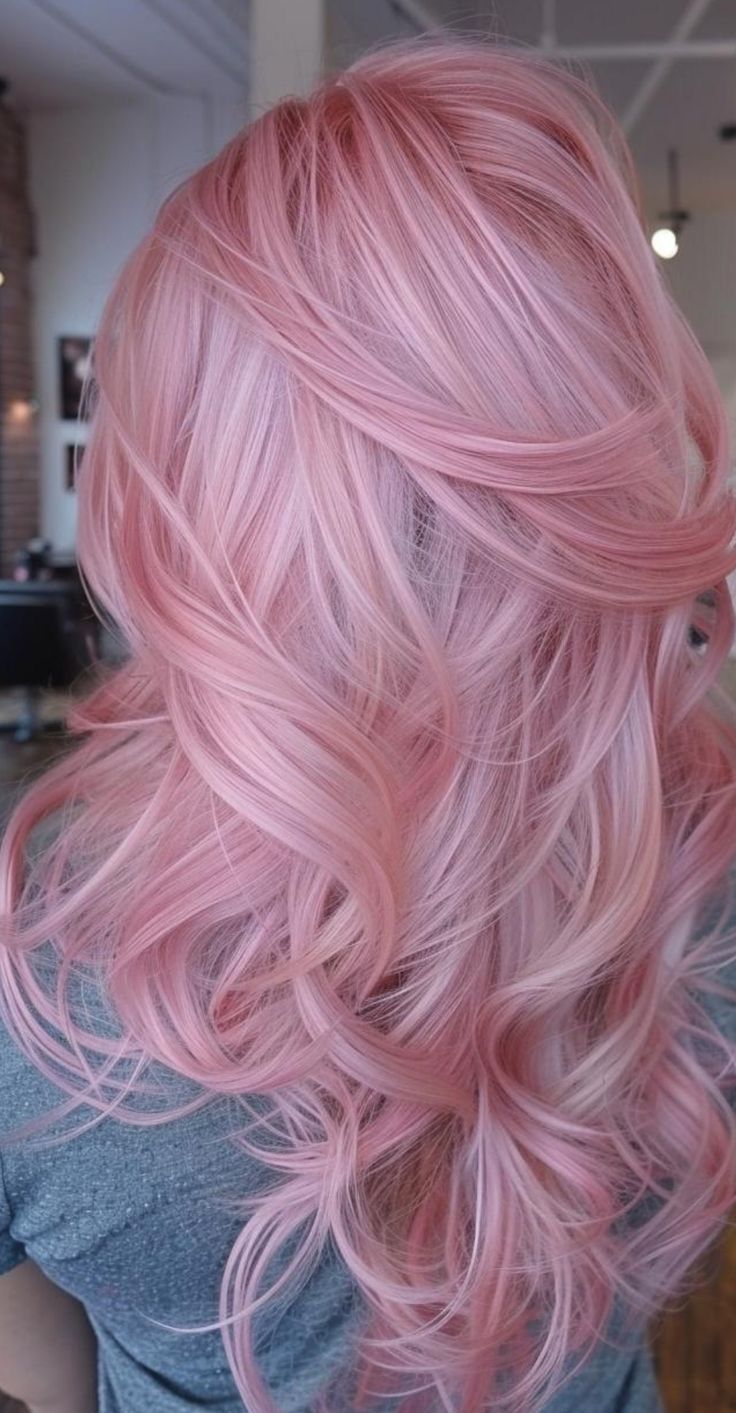 Pink Gray Hair Color, Red Hair On Blond Hair, Light Pink Hair Highlights, Pinkish Blonde Hair, Cute Homecoming Hair, Pink Hair Shades, Pink Highlights In Blonde Hair, White And Pink Hair, Pink Hair Blonde