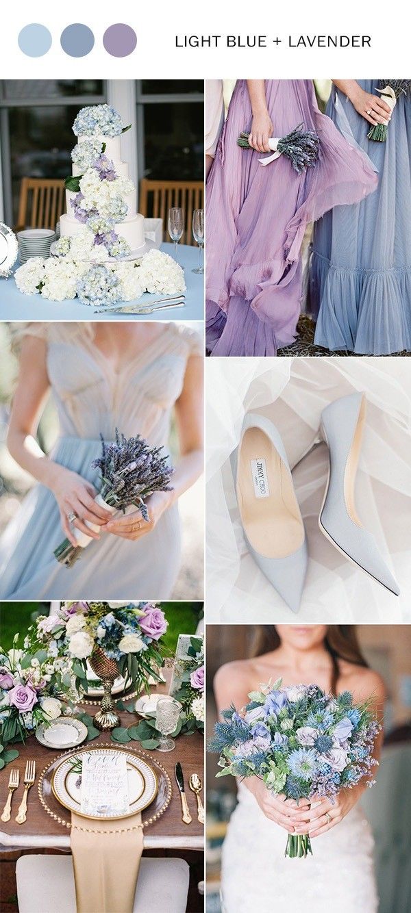 the wedding color scheme is lavender and blue