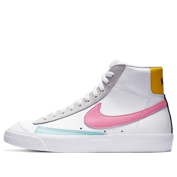 Nike Blazer Mid '77 Vintage 'Pastel' White/Pink Glow/Pure Platinum DA4295-100 Nike Mid Blazer, Pastel Sneakers, Nike Zoom Air, Kids Blazers, Blazer Mid 77 Vintage, Nike Blazers, White Nike Shoes, Nike Blazer Mid 77, Nike Blazer Mid