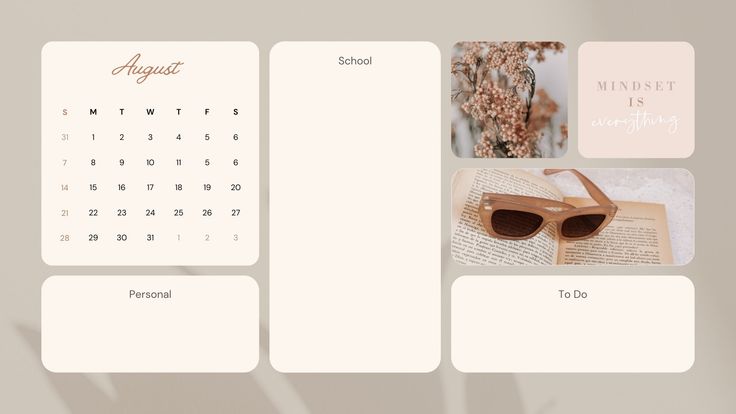 an image of a calendar with sunglasses and books on the page, as well as other items