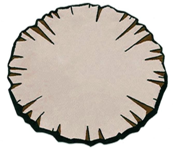 a white plate with brown trim on the edges and an oval shape in the center