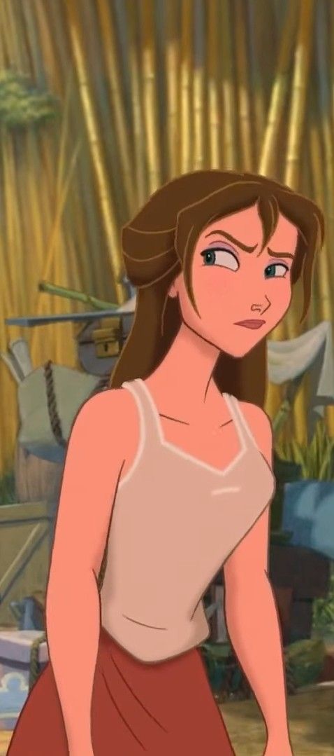 an animated image of a woman with long hair