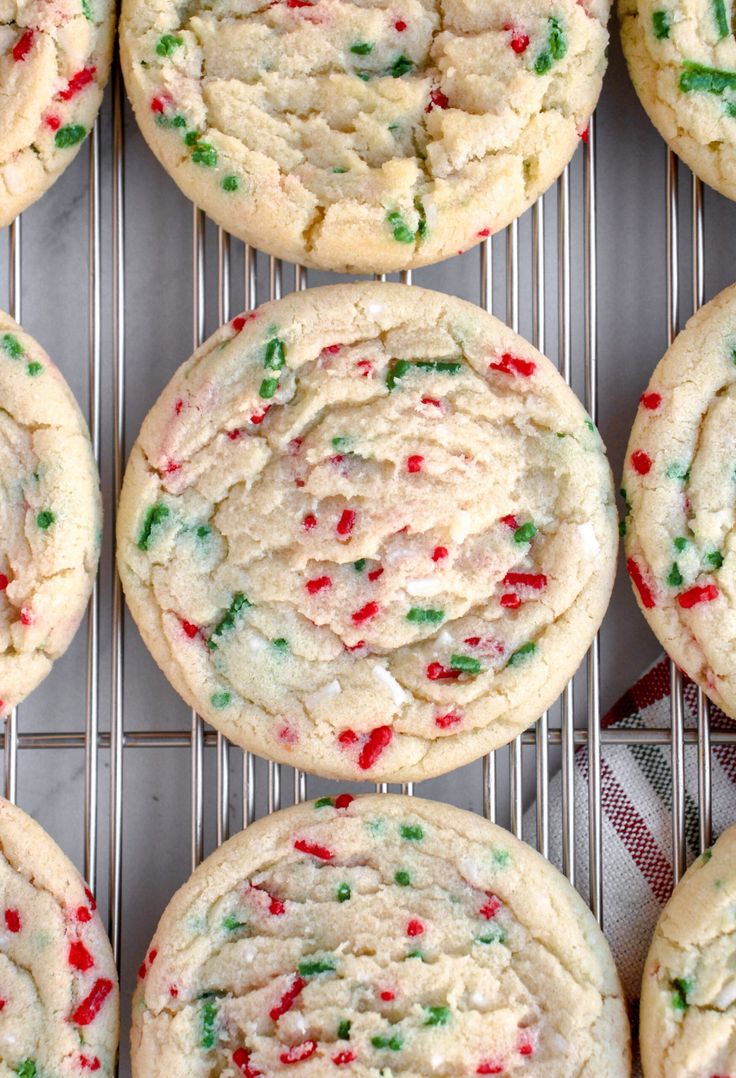 cookies with sprinkles on a cooling rack