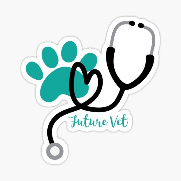 a sticker with the words future vet and a stethoscope on it