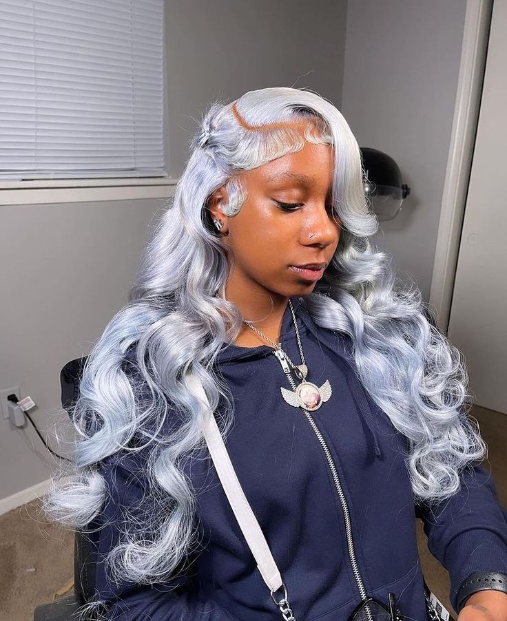 Silver Wigs, Frontal Wig Hairstyles, Creative Hair Color, Protective Hairstyles Braids, Frontal Hairstyles, Pretty Hair Color, Hot Hair Styles, Dope Hairstyles, Hair Ponytail Styles