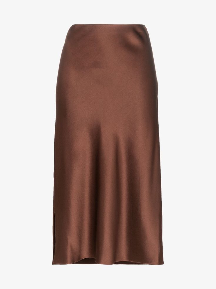 Silk Outfits, Silk Slip Skirt, Slip Skirts, Joseph Joseph, Chunky Sandals, Fashion Catalogue, Brown Silk, Slip Skirt, Satin Skirt