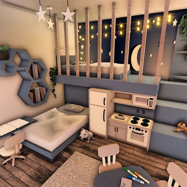 Roblox - Bloxburg Builder🏠🔨☃️ on Instagram: "Kids/Toddler Bedroom!✨️🛏 _ SPEEDBUILD VIDEO IS NOW ON MY YT CHANNEL! LINK IN MY BIO.🔴 _ _ Tags》 #roblox #robloxbloxburg #robloxbuild #bloxburghouse #bloxburgbuild #bloxburghome #bloxburgroom #bloxburghacks #bloxburgroblox #bloxburgideas #bloxburgrooms #bloxburgupdate #bloxburgbuilds #bloxburghouses #bloxburgbuilder #bloxburg" Bloxburg Bedroom, Adopt Me Small House Ideas, Bloxburg Building, Bloxburg Beach House, Blox Burg, Bloxburg Bedroom Ideas, Blocksburg Room Ideas￼, Bloxburg Rooms, Bloxburg Build Ideas