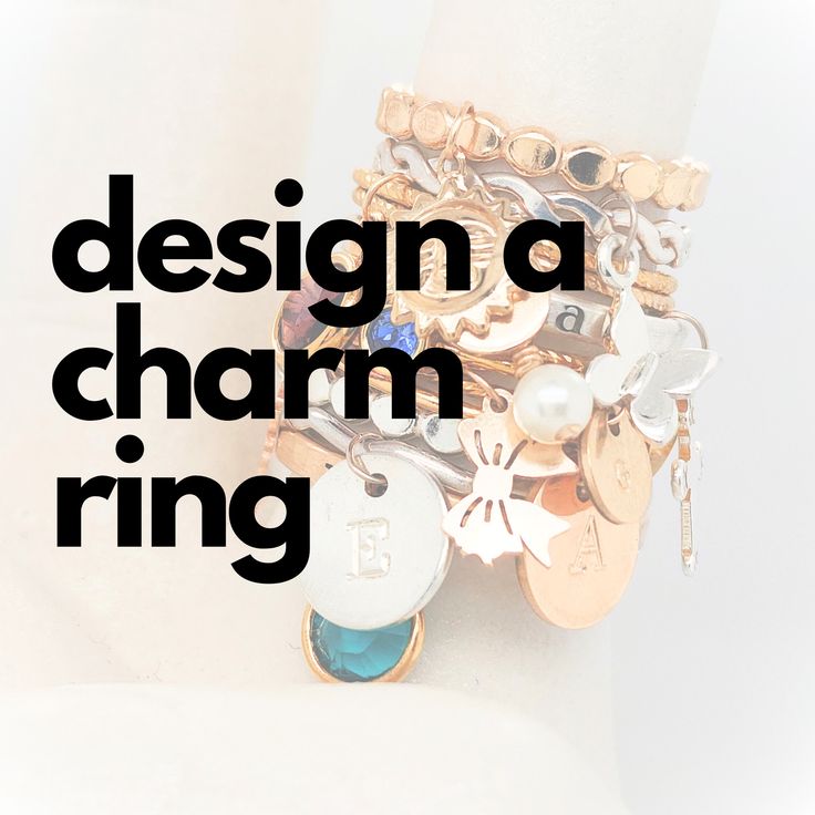 Charm Ring | Custom Charms on Ring | Rings with Charms | Birthstone Charm Jewelry | Boho Rings | Maximalist Rings | Going Golden Design Your Own Charm Ring with this custom charm ring listing.  You can choose a stacking ring and then choose what charm you want welded on.  We have so many options and you can choose between sterling silver and 14K yellow gold-filled. The charm will be 'free floating' and will spin around the ring depending how tightly the ring fits. Charm Rings As Gifts, Charm Ring, Golden Design, Name Rings, Birthstone Colors, Custom Charms, Charm Rings, Ring Fit, Birthstone Charms