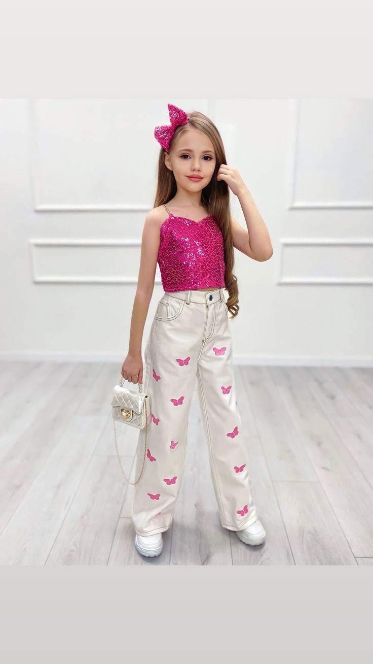 Cute Girls Outfits Kids, Girls Outfit Ideas Kids, Outfits Fiesta Infantil, Outfit Fiesta Infantil, Barbie Outfits For Kids, Kids Style Outfits, Kids Cute Outfits, Girls Fashion Kids, Girls Birthday Outfit