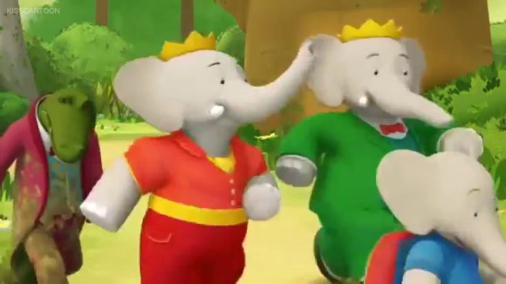 Prince Badou 🐘 👑 💙, Queen Celeste 🐘 👑 ️ And King Babar 🐘 👑 💚On The Run ...