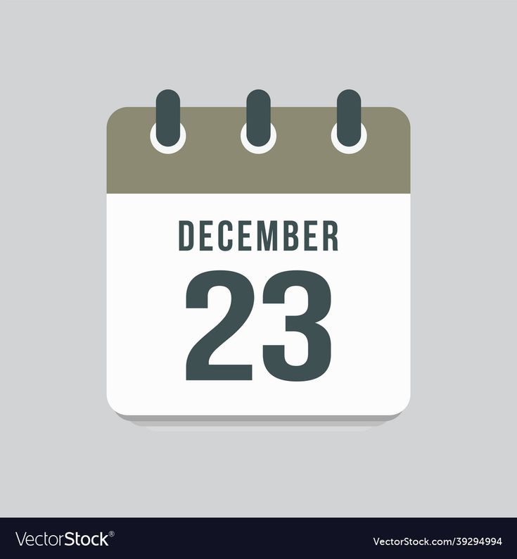 a calendar with the date 23 december