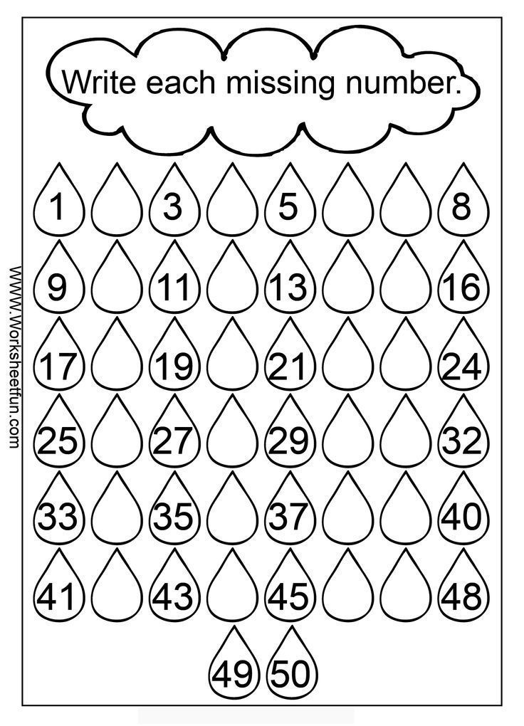 a printable worksheet with numbers and raindrops for kids to color