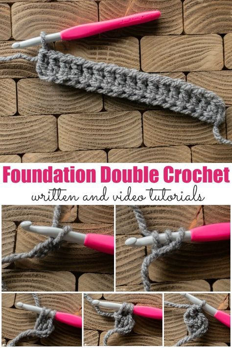 the crochet foundation double crochet is shown with instructions to make it