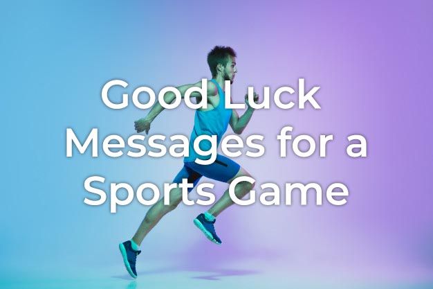 a man is running with the words good luck messages for a sports game on it