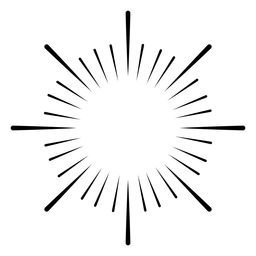 a black and white sunburst with rays coming out of the center on a white background