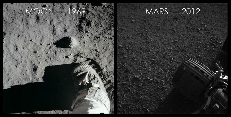 an image of the moon and mars taken by nasa astronauts