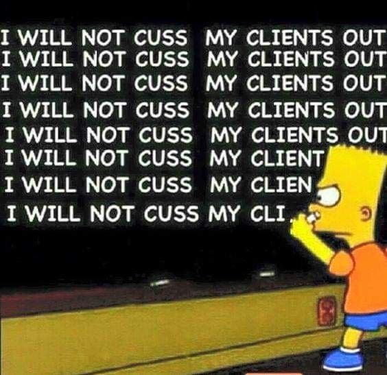 the simpsons is standing in front of a chalkboard that says, i will not cuss my client out