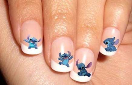 Nails Design Disney, New Nails Design, Stitch Nails, Disney Nail Decals, Unicorn Nails Designs, Disney Inspired Nails, Disney Acrylic Nails, Girls Nail Designs, Ideas For Nails