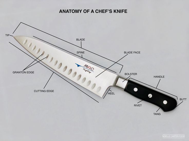 the anatomy of a chef's knife