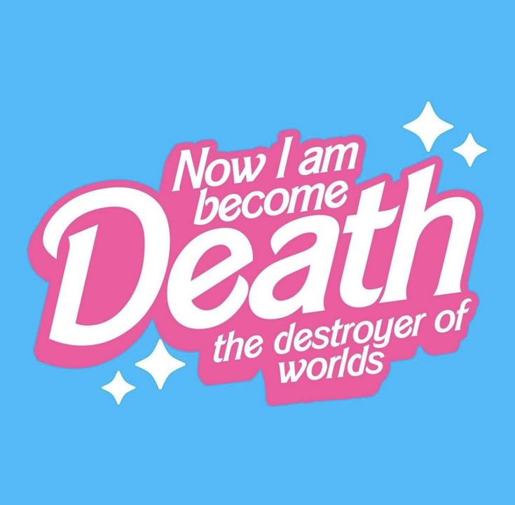 the title for now i am become death, the destroyer of words on a blue background