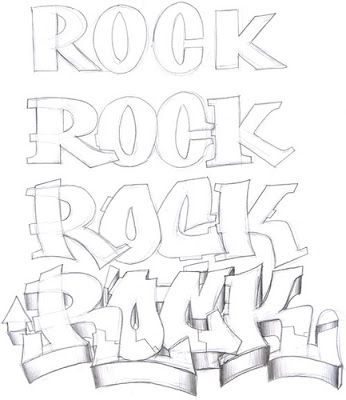 the word rock and roll written in graffiti