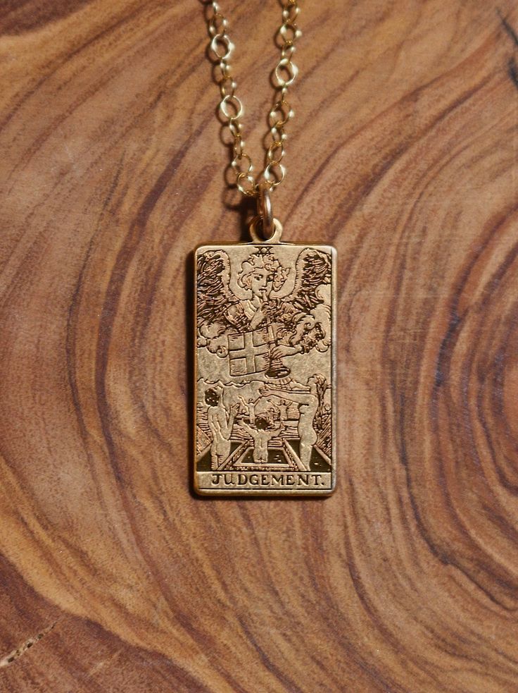 "Copy and paste into your browser, get 15% off ➔ https://bit.ly/VD15OFF Gold Judgement Tarot Card Necklace DETAILS: -One necklace -18mm x 10mm Gold Filled Charm -Gold Filled chain in the length of your choice -Spring ring clasp You will receive one gold filled tarot card charm necklace, in the length of your choice. **Every item is handmade, this means that each will be unique and may not look EXACTLY like the picture, but it will look very similar ➡ORDER PROBLEMS If there are any problems with Judgement Tarot, Judgement Tarot Card, Mystic Jewelry, Tarot Card Necklace, Best Friend Birthday Gift, Witch Necklace, Card Necklace, Mystical Jewelry, Friend Birthday Gift