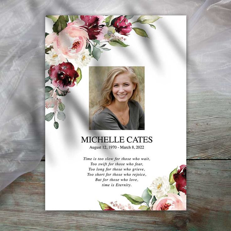 Memorial Card Size