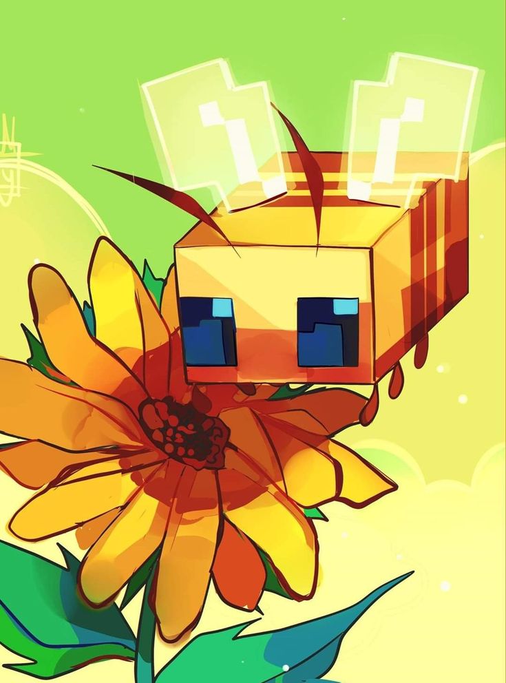 an image of a flower that is made to look like a minecraft blocker