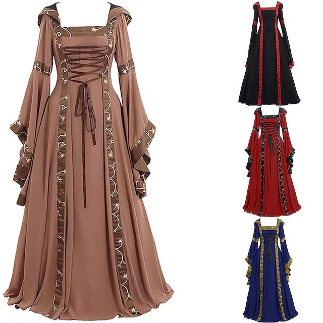 Outlander Plus Size Medieval Renaissance 18th Century Vacation Dress Vintage Dress Dress Women's Costume Vintage Cosplay Party & Evening Festival Long Sleeve Long Length Dress Masquerade 8603312 2022 – $48.09 Costume Viking, Gaun Abad Pertengahan, Gothic Cosplay, Vestidos Retro, Fest Outfits, Long Gown Dress, Medieval Dress, Hooded Dress, Victoria Dress