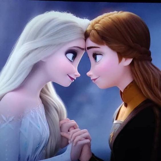 two frozen princesses face to face with each other