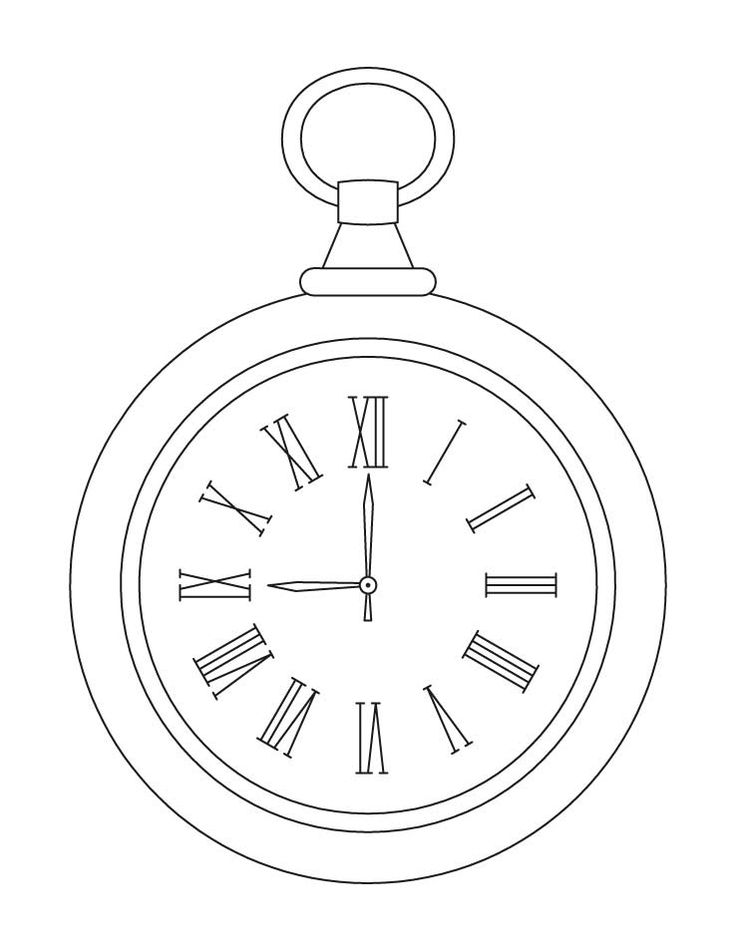 a clock with roman numerals is shown in black and white, on a white background