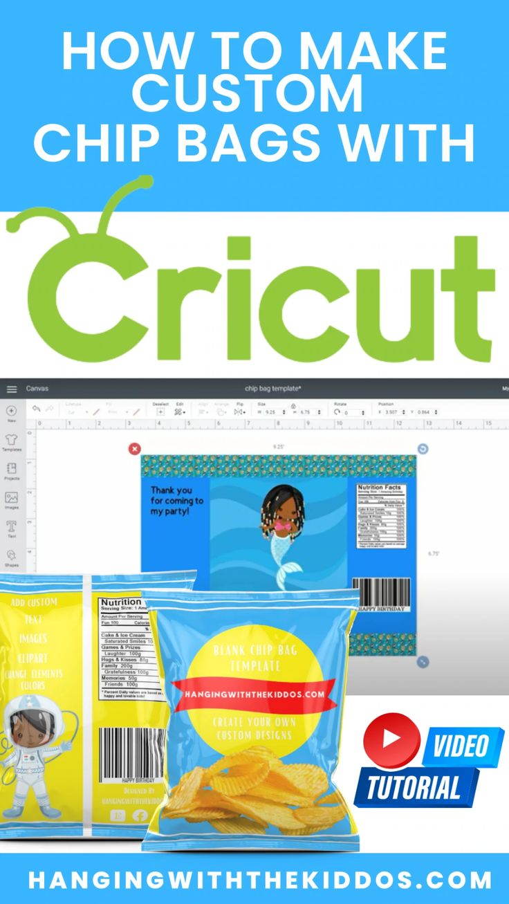 how to make custom chip bags with cricut - video guide for kids and adults