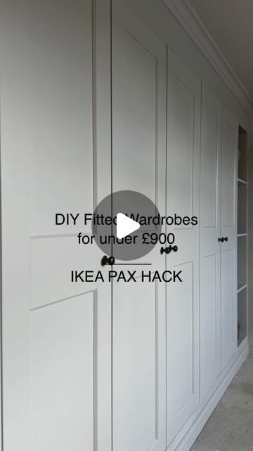 a white wall with the words diy fitted wardrobes for under $ 900 ikea pax hack