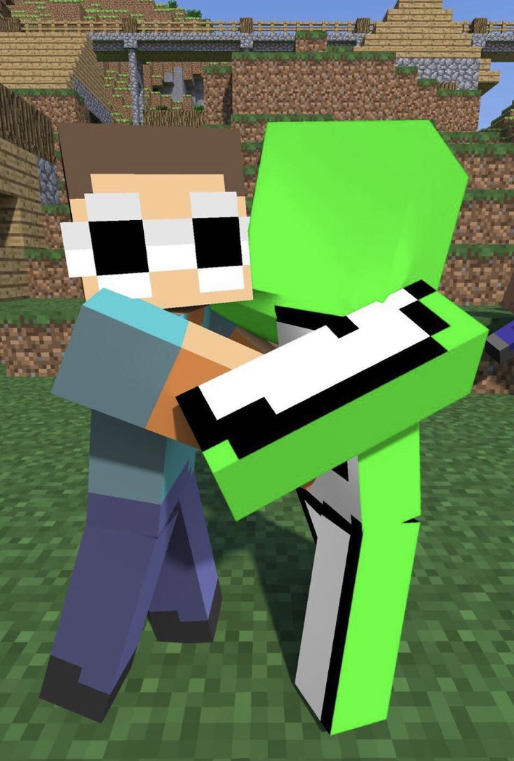 an image of two people playing with each other in minecraft